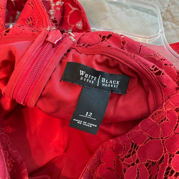 Red ladies white black dress 12 lace has pockets - Picture 3 of 5